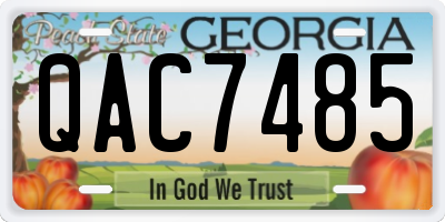 GA license plate QAC7485