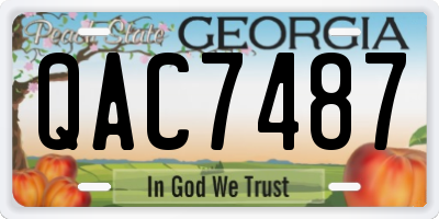 GA license plate QAC7487