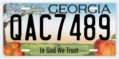 GA license plate QAC7489