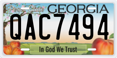 GA license plate QAC7494
