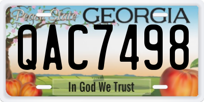 GA license plate QAC7498