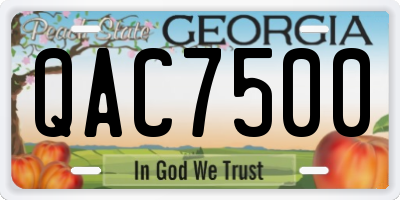 GA license plate QAC7500