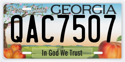 GA license plate QAC7507