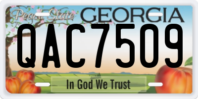 GA license plate QAC7509