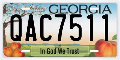 GA license plate QAC7511