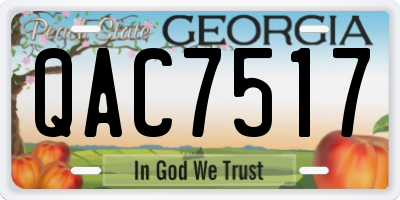 GA license plate QAC7517