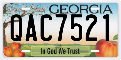 GA license plate QAC7521