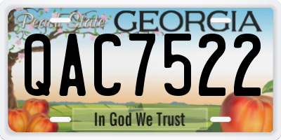 GA license plate QAC7522