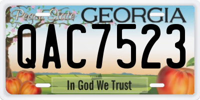 GA license plate QAC7523