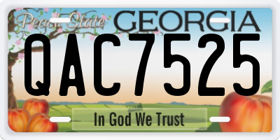 GA license plate QAC7525