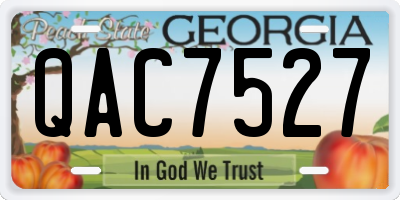 GA license plate QAC7527