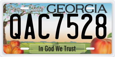 GA license plate QAC7528