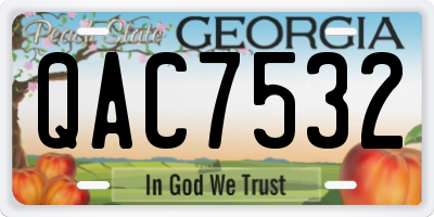 GA license plate QAC7532
