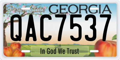 GA license plate QAC7537