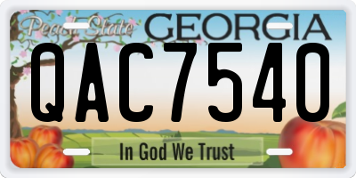 GA license plate QAC7540