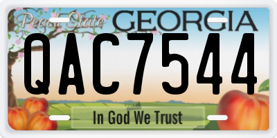 GA license plate QAC7544