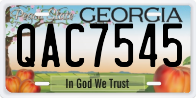 GA license plate QAC7545