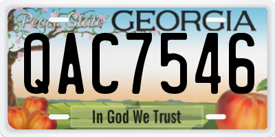 GA license plate QAC7546