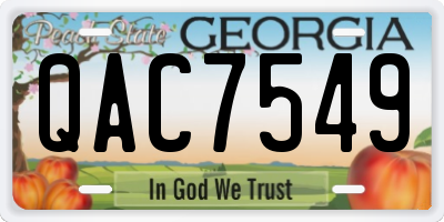 GA license plate QAC7549