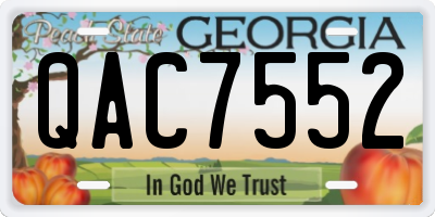 GA license plate QAC7552