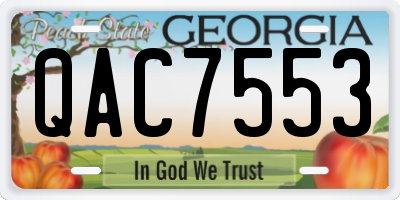 GA license plate QAC7553