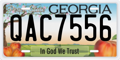 GA license plate QAC7556