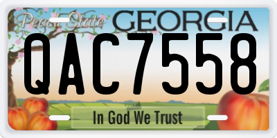 GA license plate QAC7558