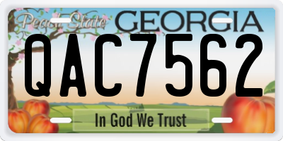 GA license plate QAC7562