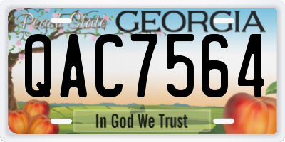 GA license plate QAC7564