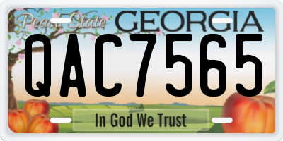 GA license plate QAC7565