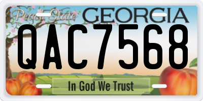 GA license plate QAC7568