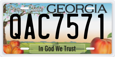 GA license plate QAC7571
