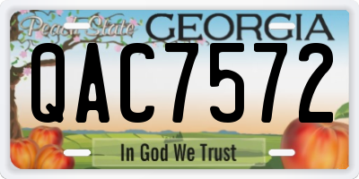 GA license plate QAC7572