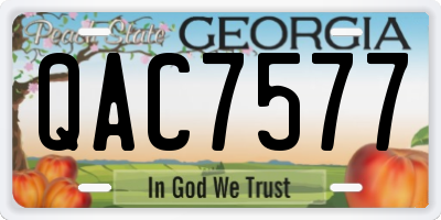 GA license plate QAC7577