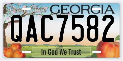 GA license plate QAC7582