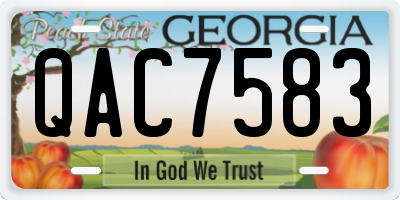 GA license plate QAC7583