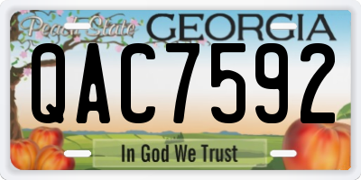 GA license plate QAC7592