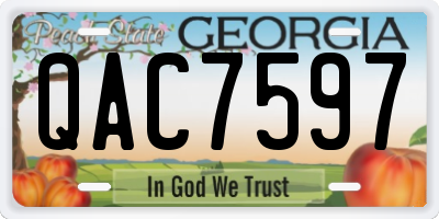 GA license plate QAC7597