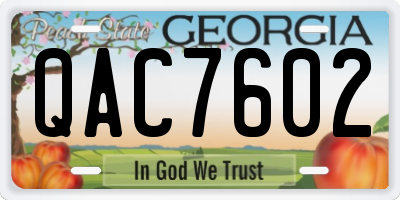 GA license plate QAC7602