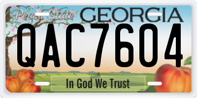 GA license plate QAC7604