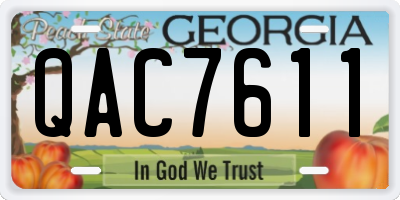 GA license plate QAC7611
