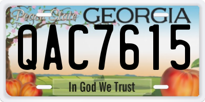 GA license plate QAC7615