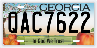GA license plate QAC7622