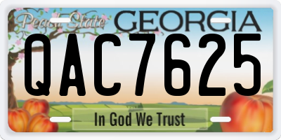 GA license plate QAC7625