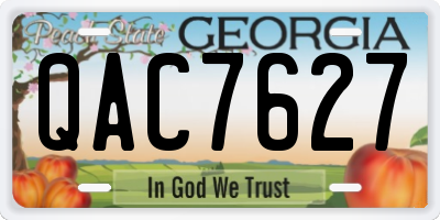 GA license plate QAC7627