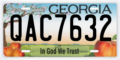 GA license plate QAC7632