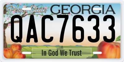 GA license plate QAC7633