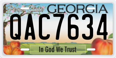 GA license plate QAC7634