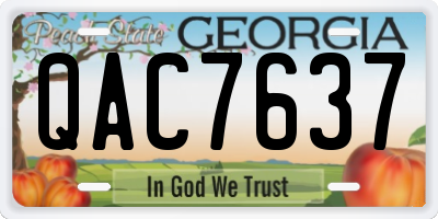 GA license plate QAC7637
