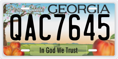 GA license plate QAC7645